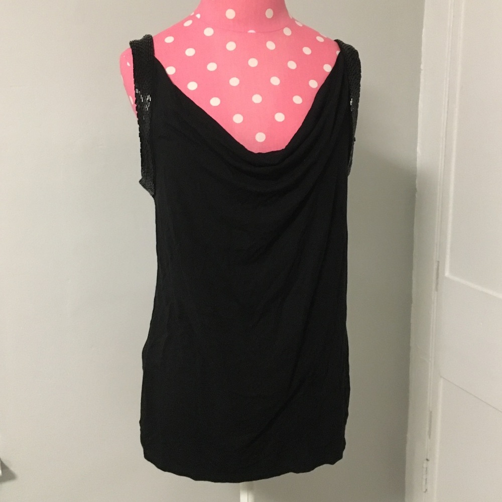 Talbots Beaded Sleeveless Cowl-Neck Top